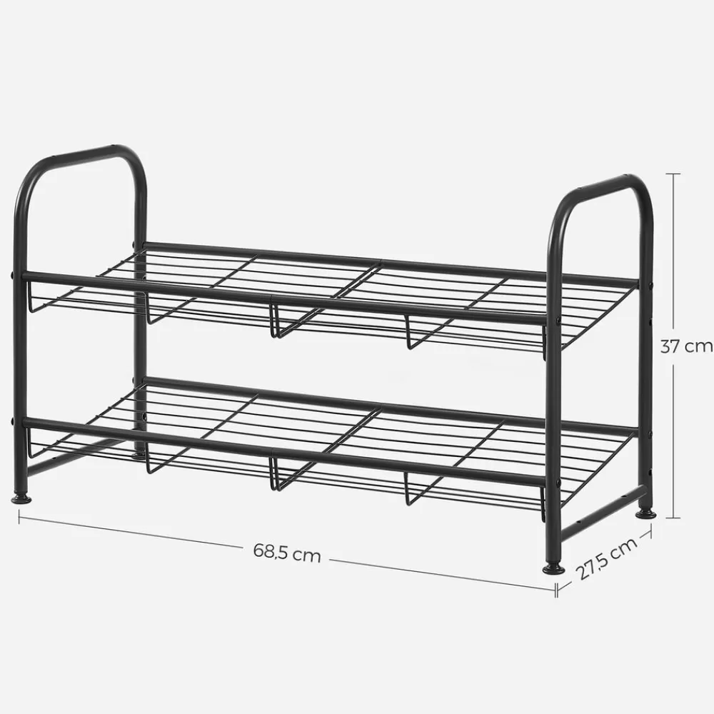 schuhregal_aus_metall_mit__ebenen_6.webp Flash Sale SONGMICS Schuhregal aus Metall mit 2 Ebenen Schwarz