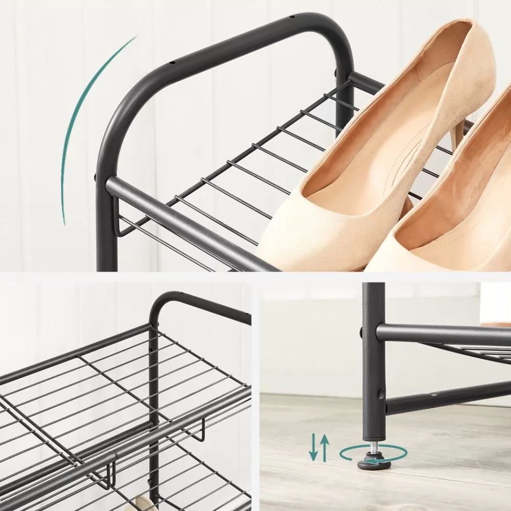 schuhregal_aus_metall_mit__ebenen_7.webp Flash Sale SONGMICS Schuhregal aus Metall mit 2 Ebenen Schwarz