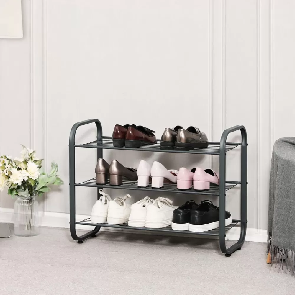 Clearance SONGMICS Schuhregal aus Metall Rauchgrau