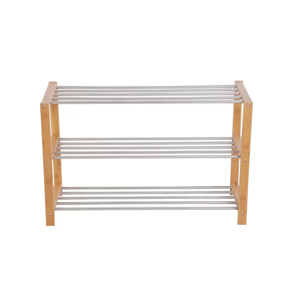 Clearance SONGMICS Schuhregal Bambus/Edelstahl