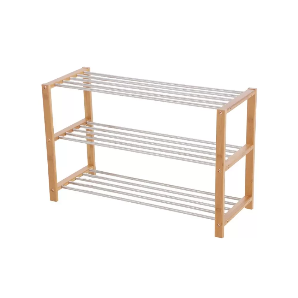 Clearance SONGMICS Schuhregal Bambus/Edelstahl