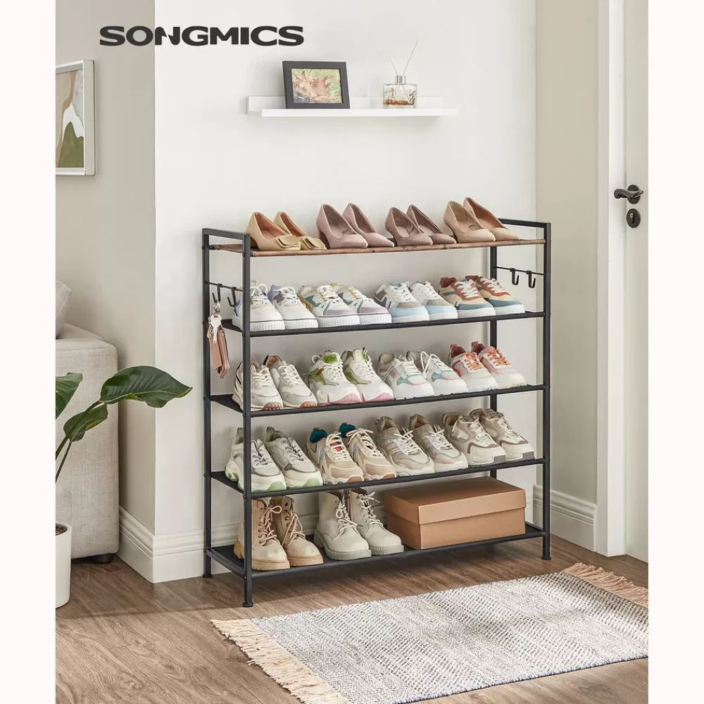 Online SONGMICS Schuhregal mit 5 Ebenen vintagebraun-schwarz