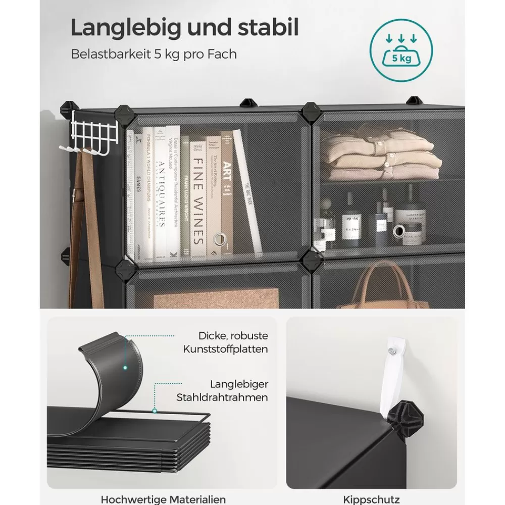Store SONGMICS Schuhregal mit 8 Fächern schwarz