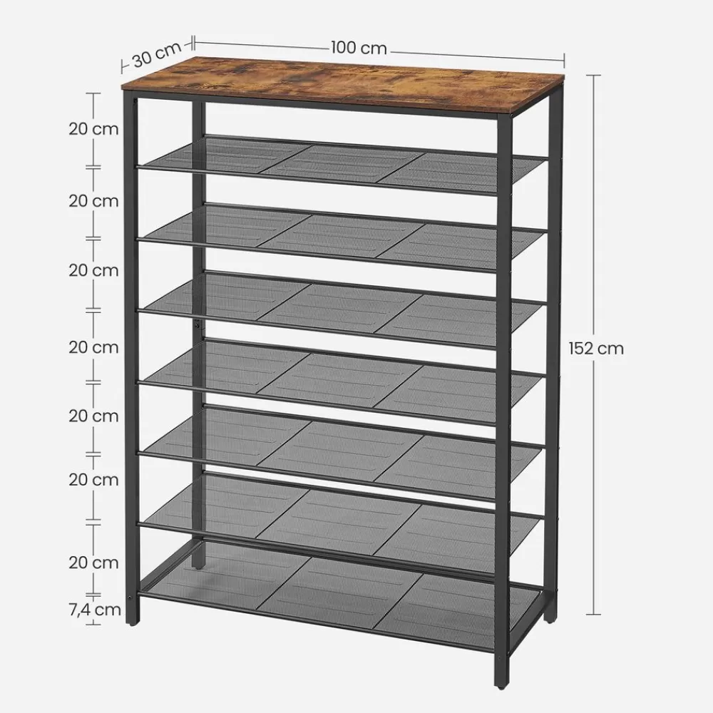 schuhregal_mit__gitterablagen_5.webp Cheap SONGMICS Schuhregal mit 7 Gitterablagen