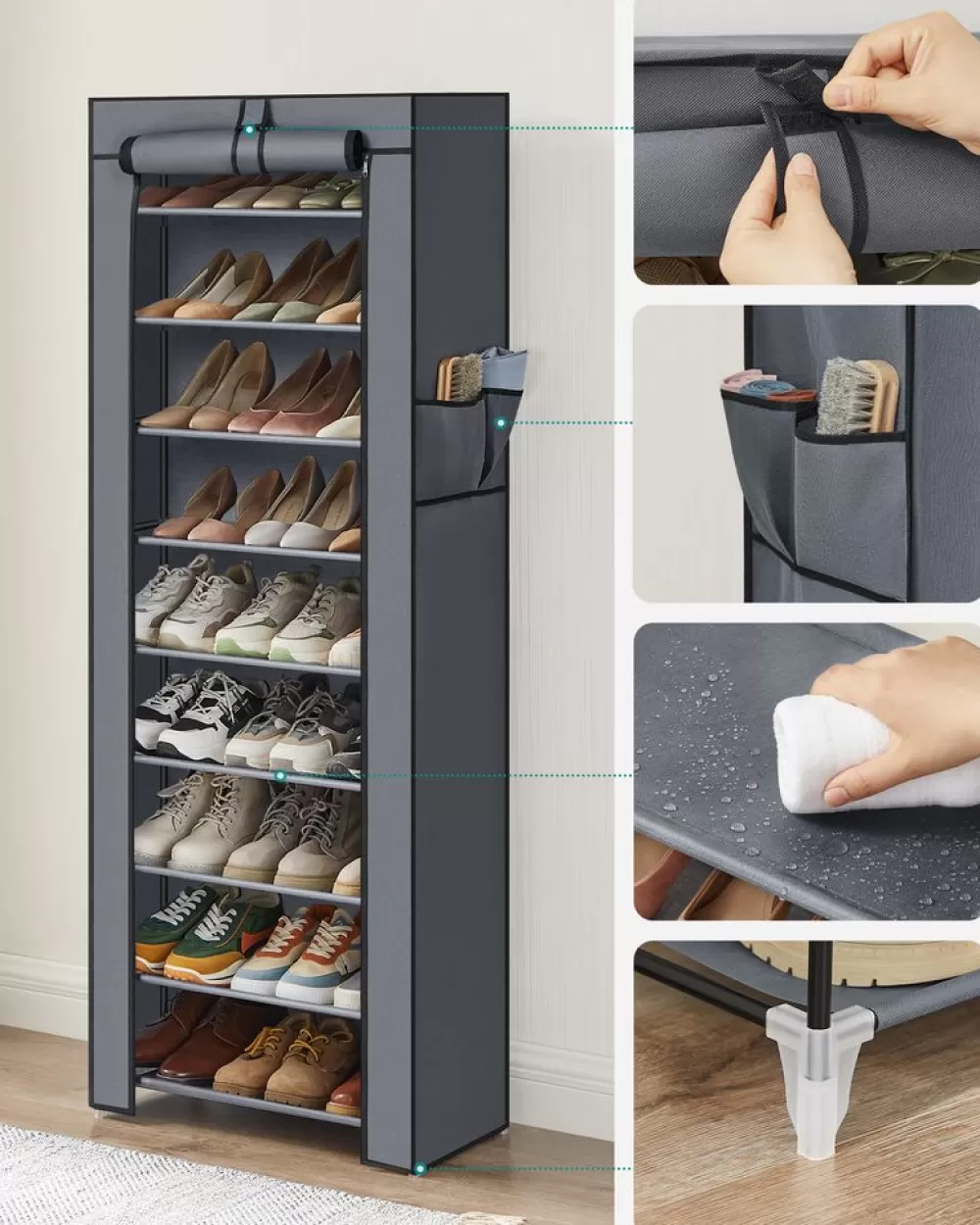 schuhregal_mit_abdeckung__cm_braun_10.webp Online SONGMICS Schuhregal mit Abdeckung 58 cm Braun
