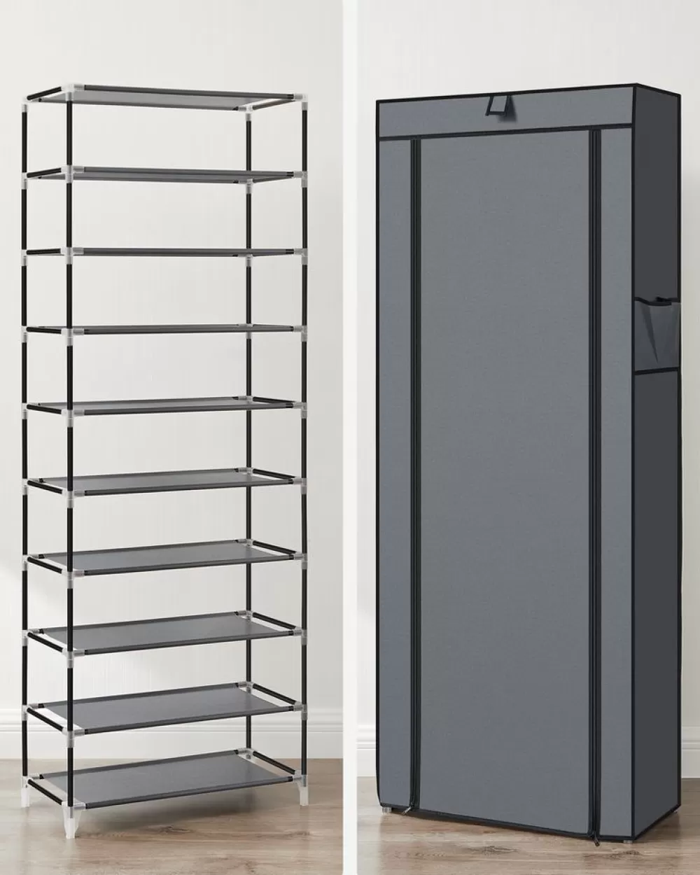 schuhregal_mit_abdeckung__cm_braun_13.webp Online SONGMICS Schuhregal mit Abdeckung 58 cm Braun