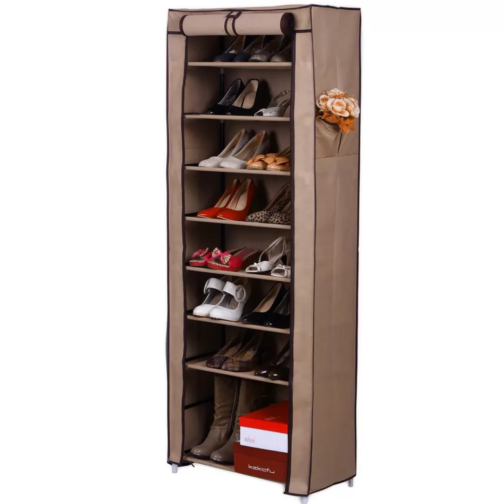 schuhregal_mit_abdeckung__cm_braun_2.webp Online SONGMICS Schuhregal mit Abdeckung 58 cm Braun
