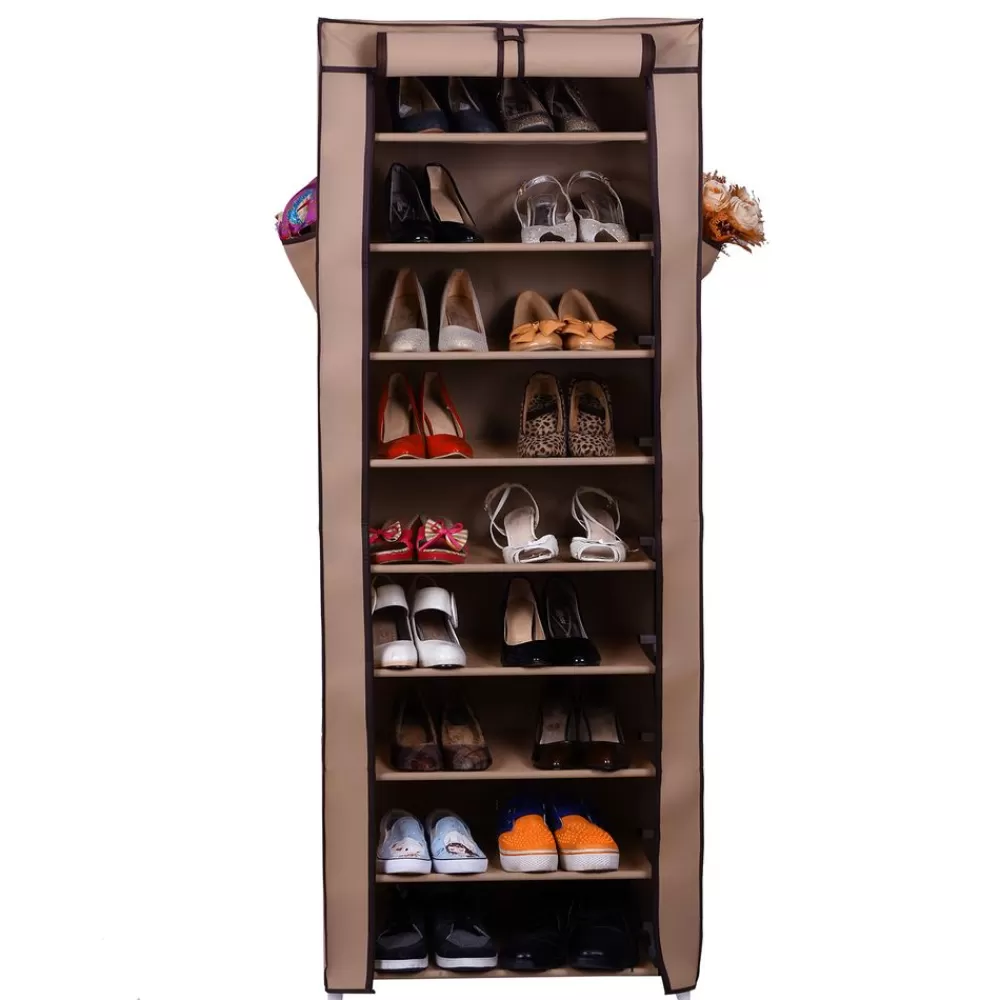 schuhregal_mit_abdeckung__cm_braun_5.webp Online SONGMICS Schuhregal mit Abdeckung 58 cm Braun