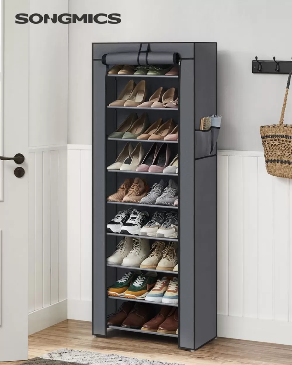 schuhregal_mit_abdeckung__cm_braun_7.webp Online SONGMICS Schuhregal mit Abdeckung 58 cm Braun