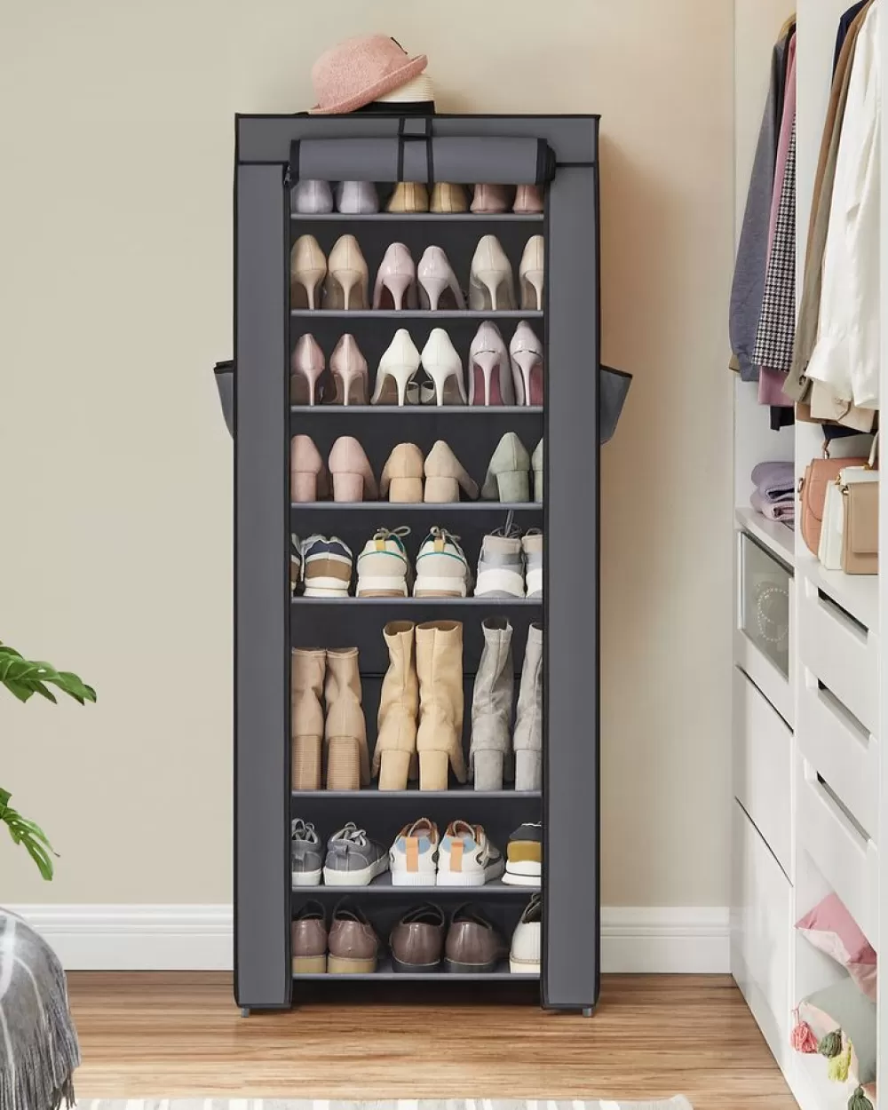 schuhregal_mit_abdeckung__cm_braun_8.webp Online SONGMICS Schuhregal mit Abdeckung 58 cm Braun