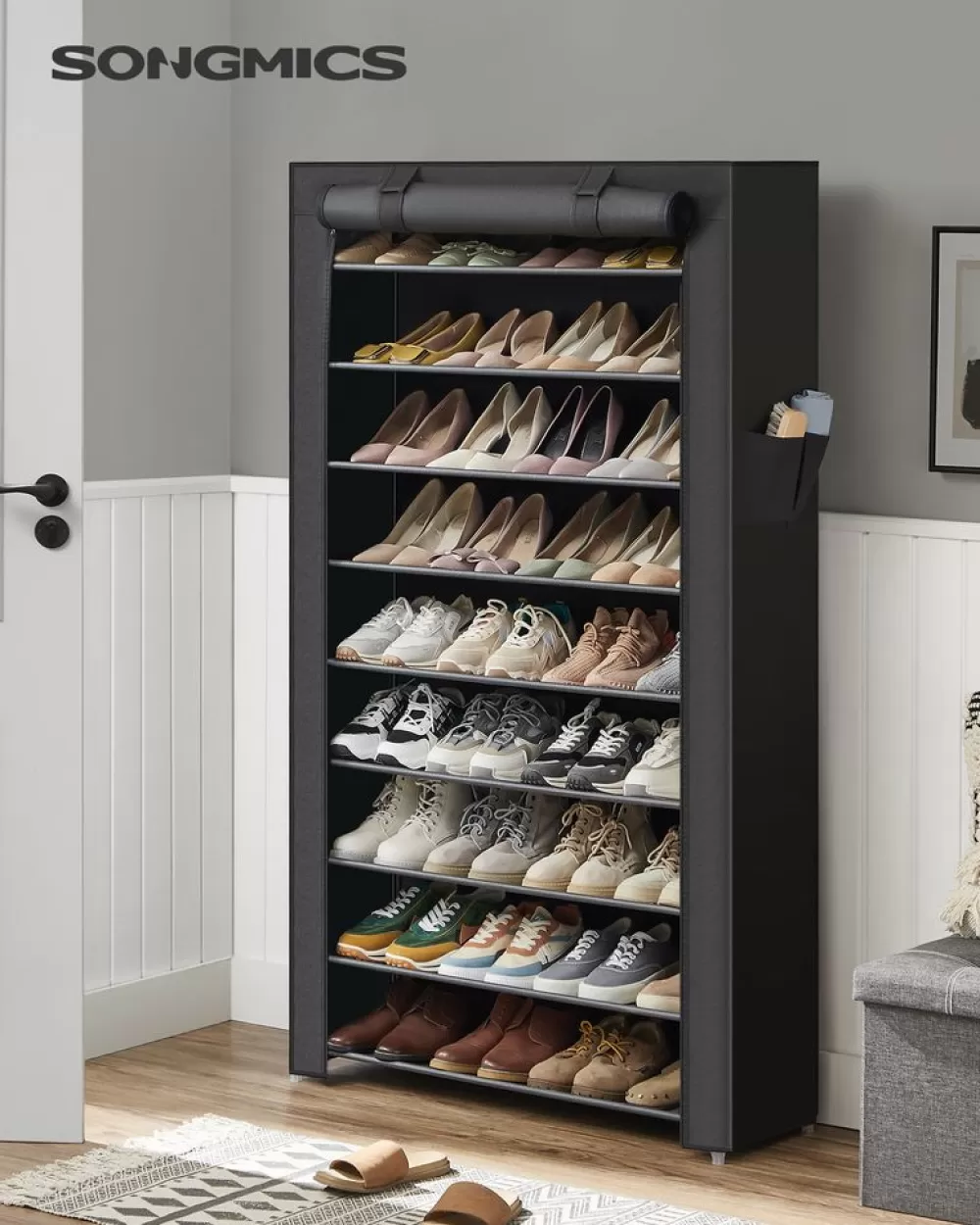 Sale SONGMICS Schuhregal mit Abdeckung 88 cm Schwarz