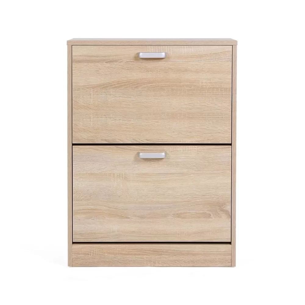 Fashion SONGMICS Schuhschrank 2 Klappen Holzoptik