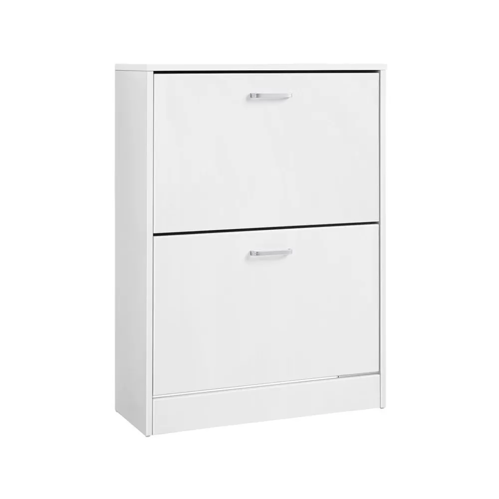 Discount SONGMICS Schuhschrank 2 Klappen Weiß