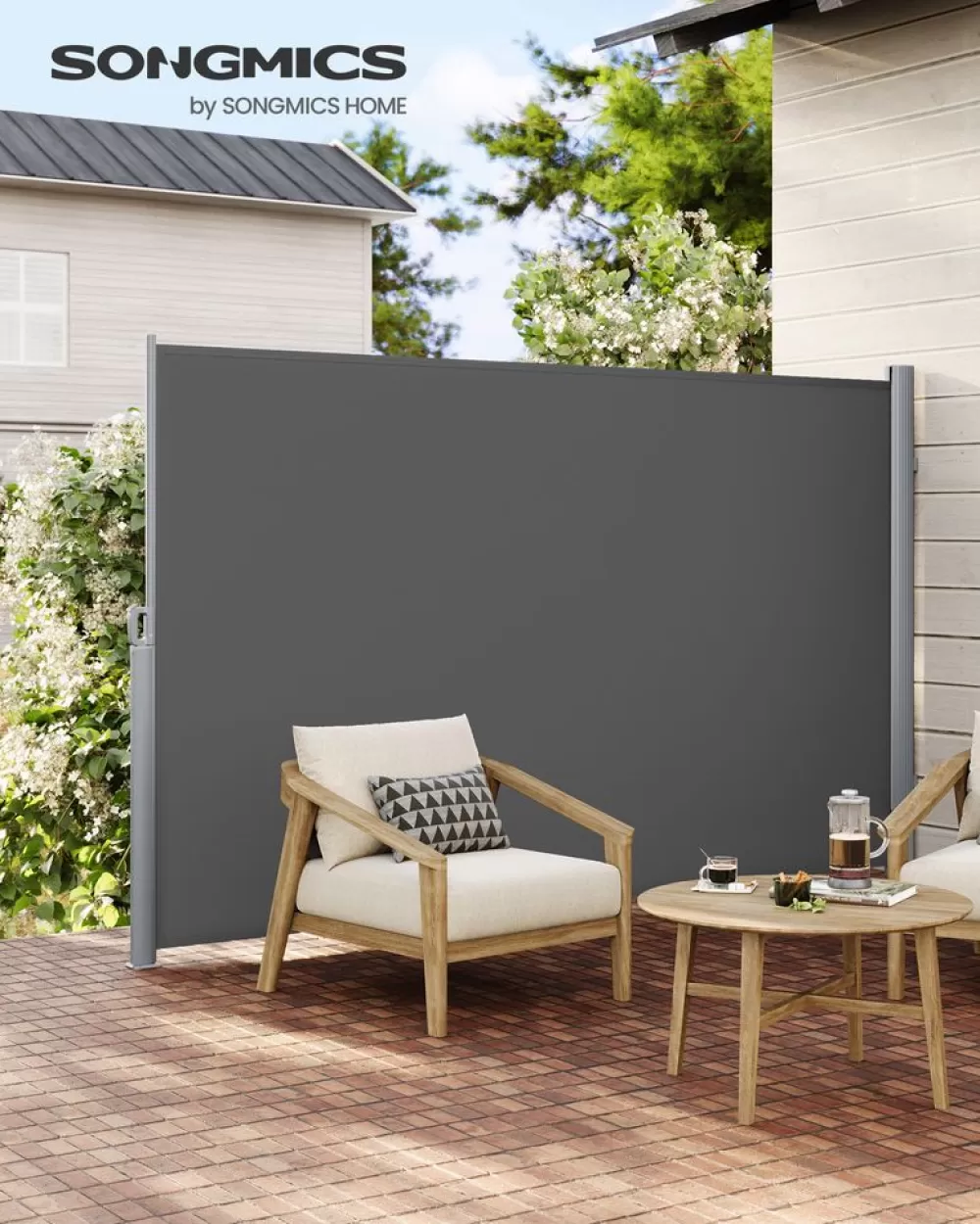 Discount SONGMICS Seitenmarkise 200 x 350 cm Anthrazit