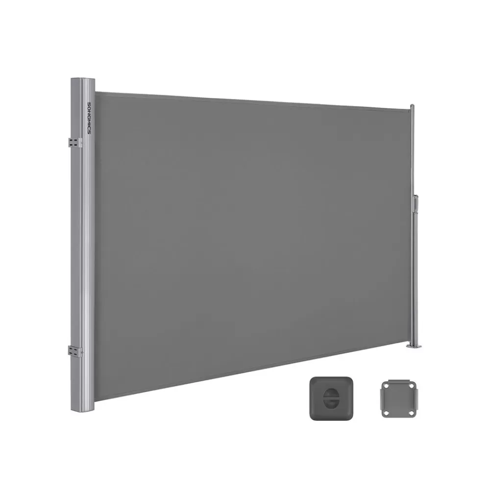 Cheap SONGMICS Seitenmarkise ausziehbar 160 x 400 cm für Balkon Grau