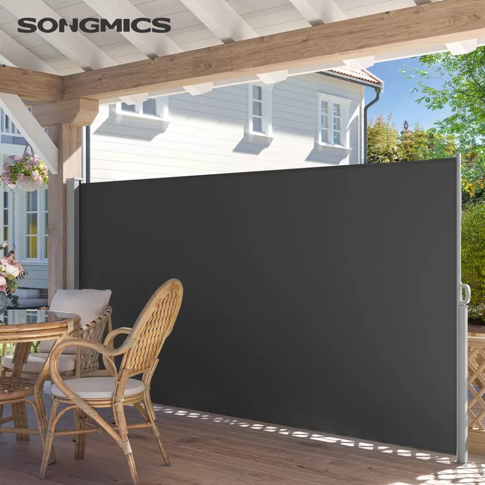 Fashion SONGMICS Seitenmarkise ausziehbar für Balkon 160 x 450 cm