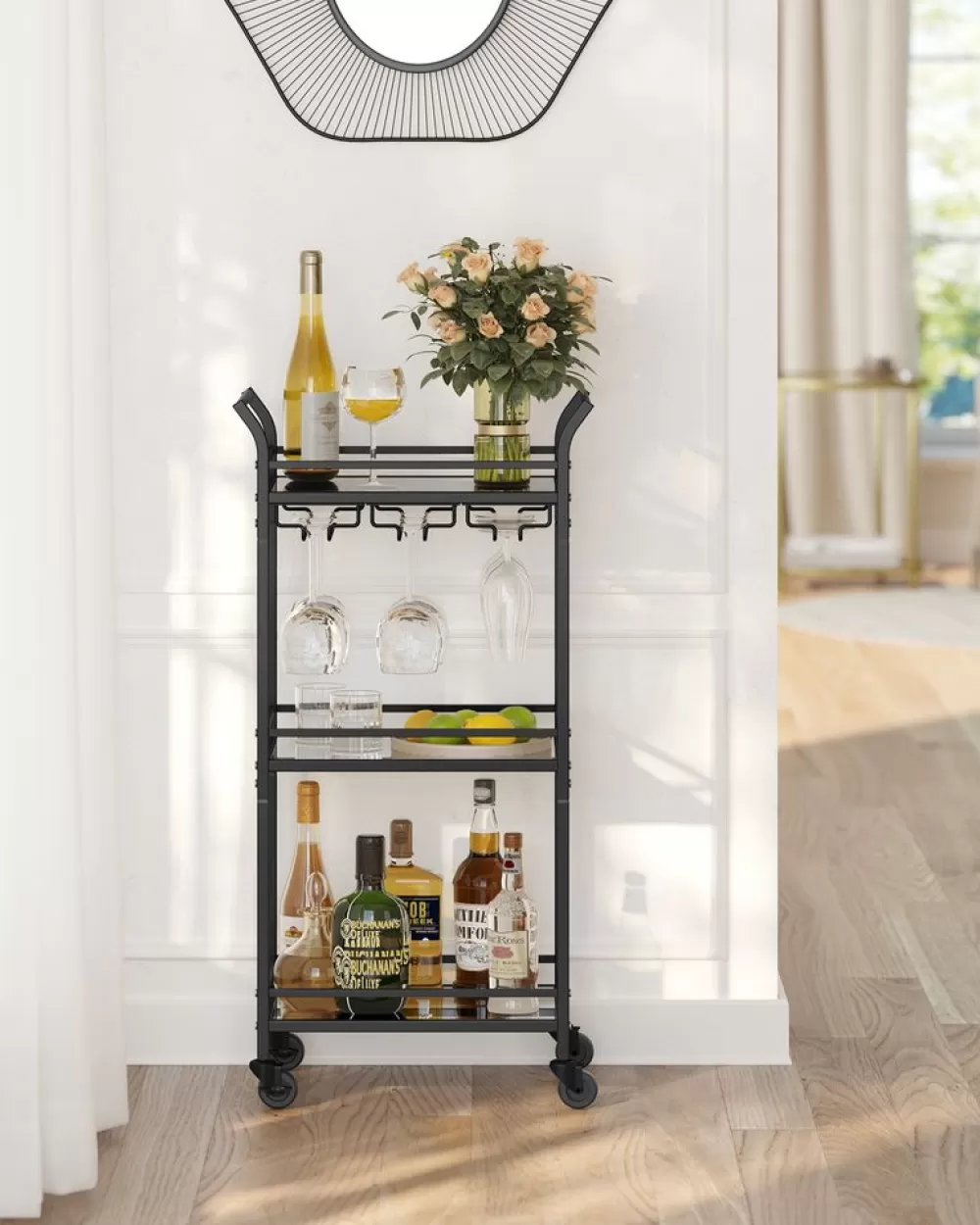 servierwagen__ebenen_mit_rollen_goldfarben_11.webp Best Sale SONGMICS Servierwagen 3 Ebenen mit Rollen goldfarben