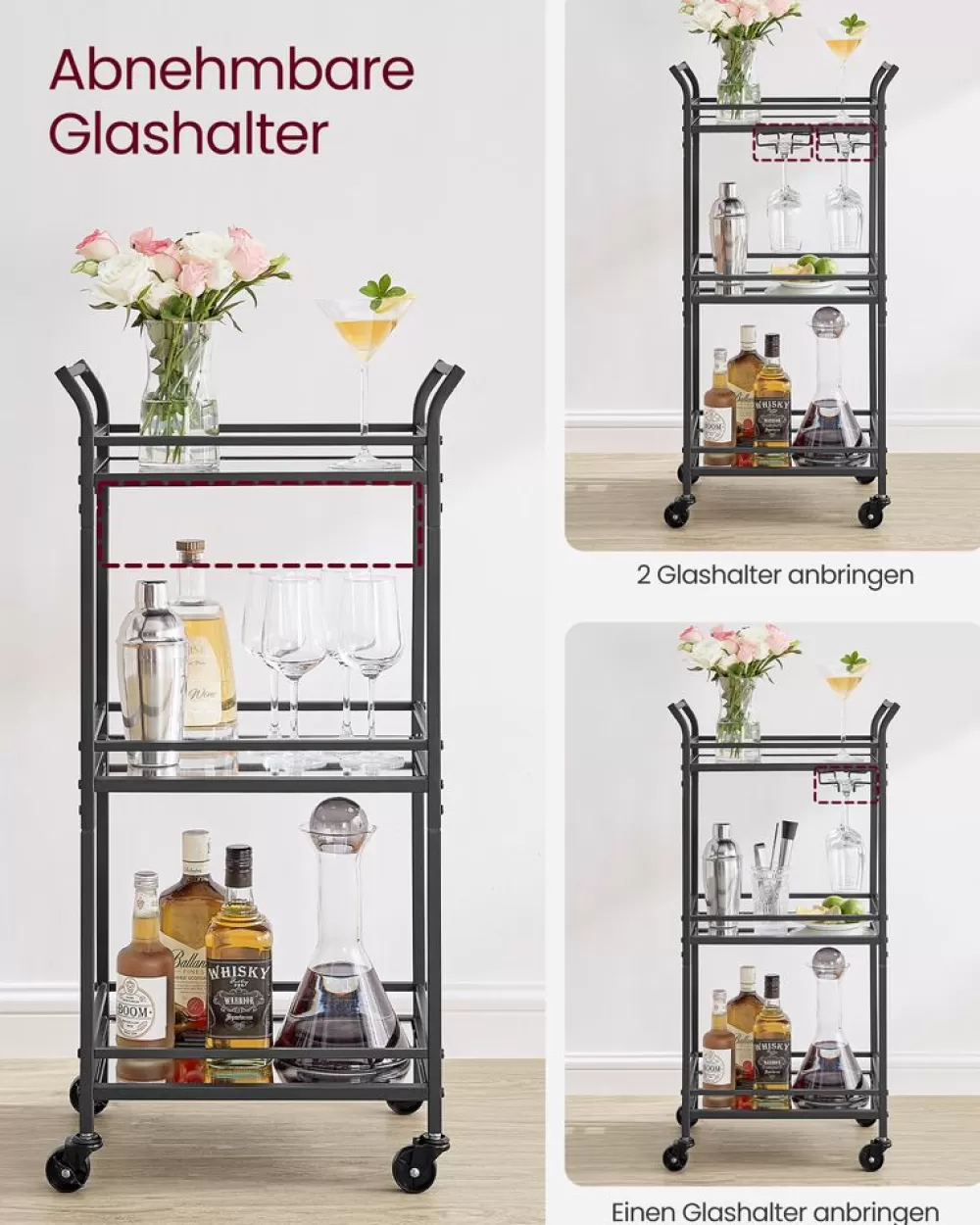 servierwagen__ebenen_mit_rollen_goldfarben_14.webp Best Sale SONGMICS Servierwagen 3 Ebenen mit Rollen goldfarben