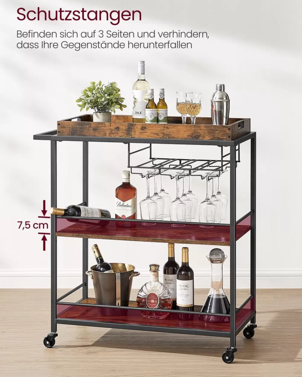 servierwagen_mit_fen_und_rollen__x__x__cm_4.webp Clearance SONGMICS Servierwagen mit Füßen und Rollen 40 x 88 x 96 cm