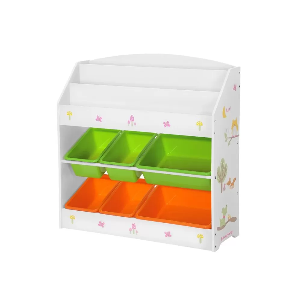 Store SONGMICS Süßes Kinderregal Orange-Grün