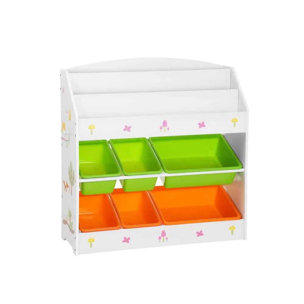 Store SONGMICS Süßes Kinderregal Orange-Grün