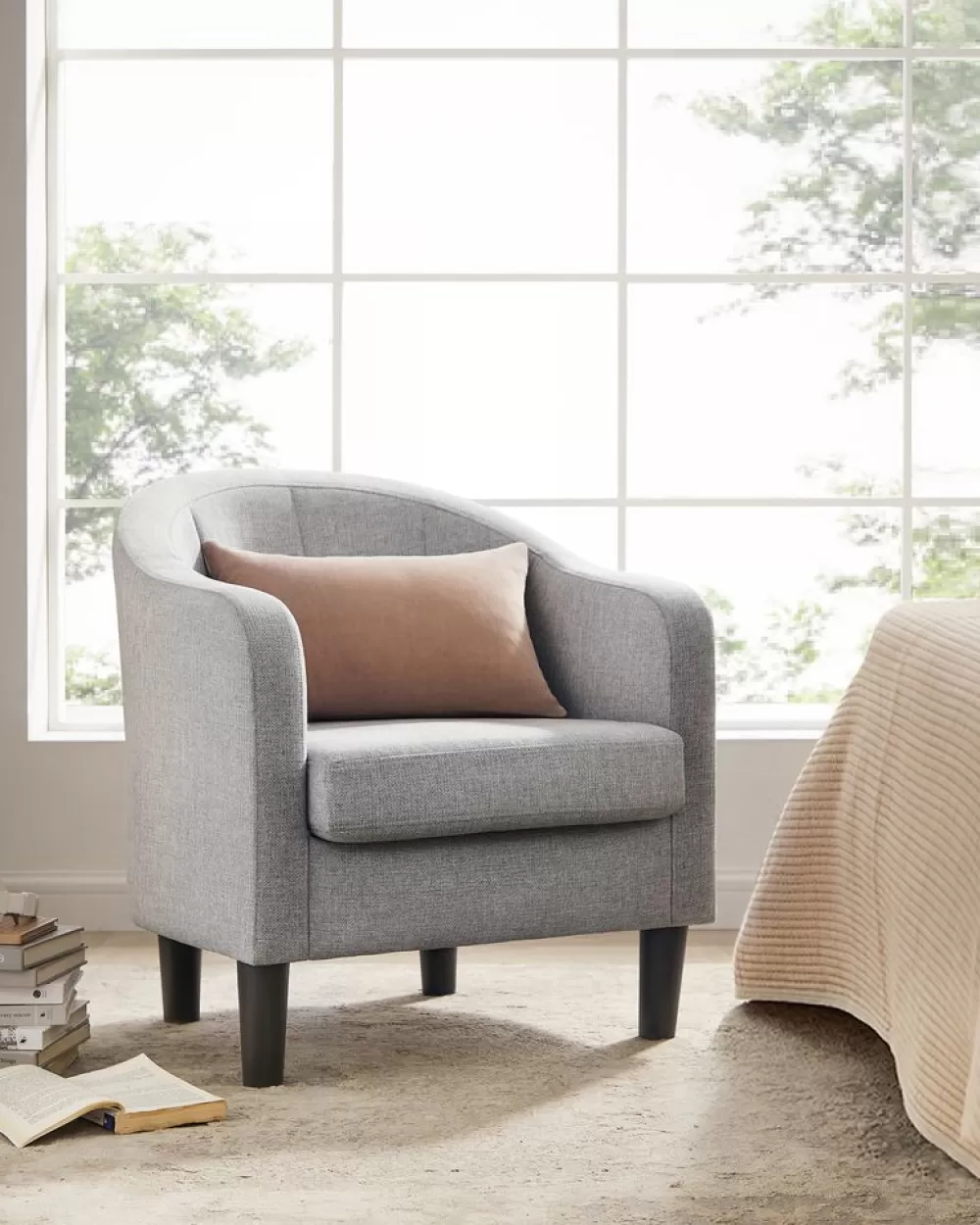 Outlet SONGMICS Sessel Bezug aus Leinenimitat modern grau