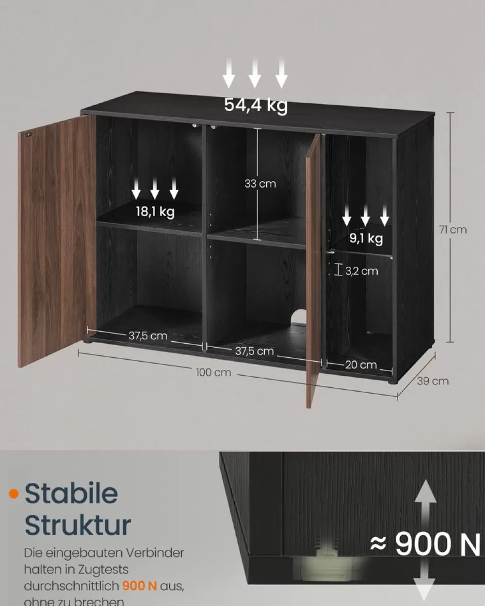 sideboard_mit_beleuchtung_und_toollesstechnologie_3.webp New SONGMICS Sideboard mit Beleuchtung und Toolless-Technologie