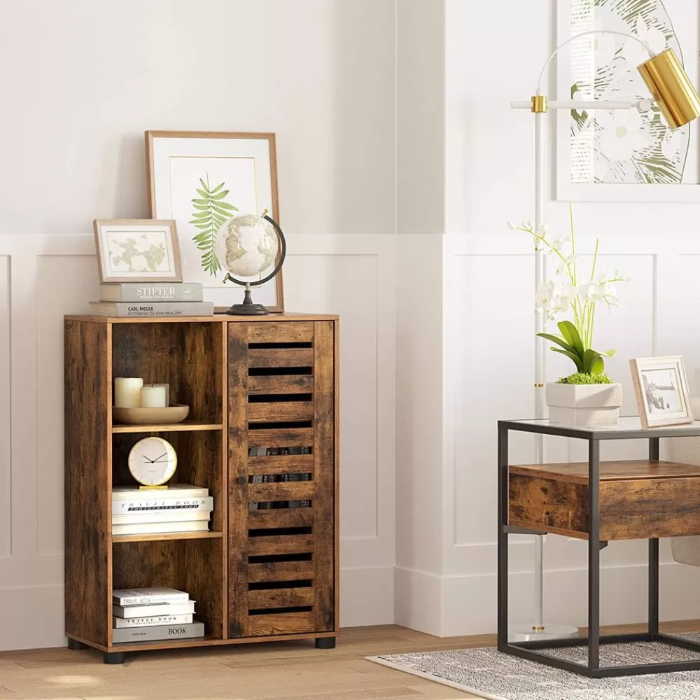 sideboard_mit_glasplatte_und_schiebetr_2.webp Shop SONGMICS Sideboard mit Glasplatte und Schiebetür