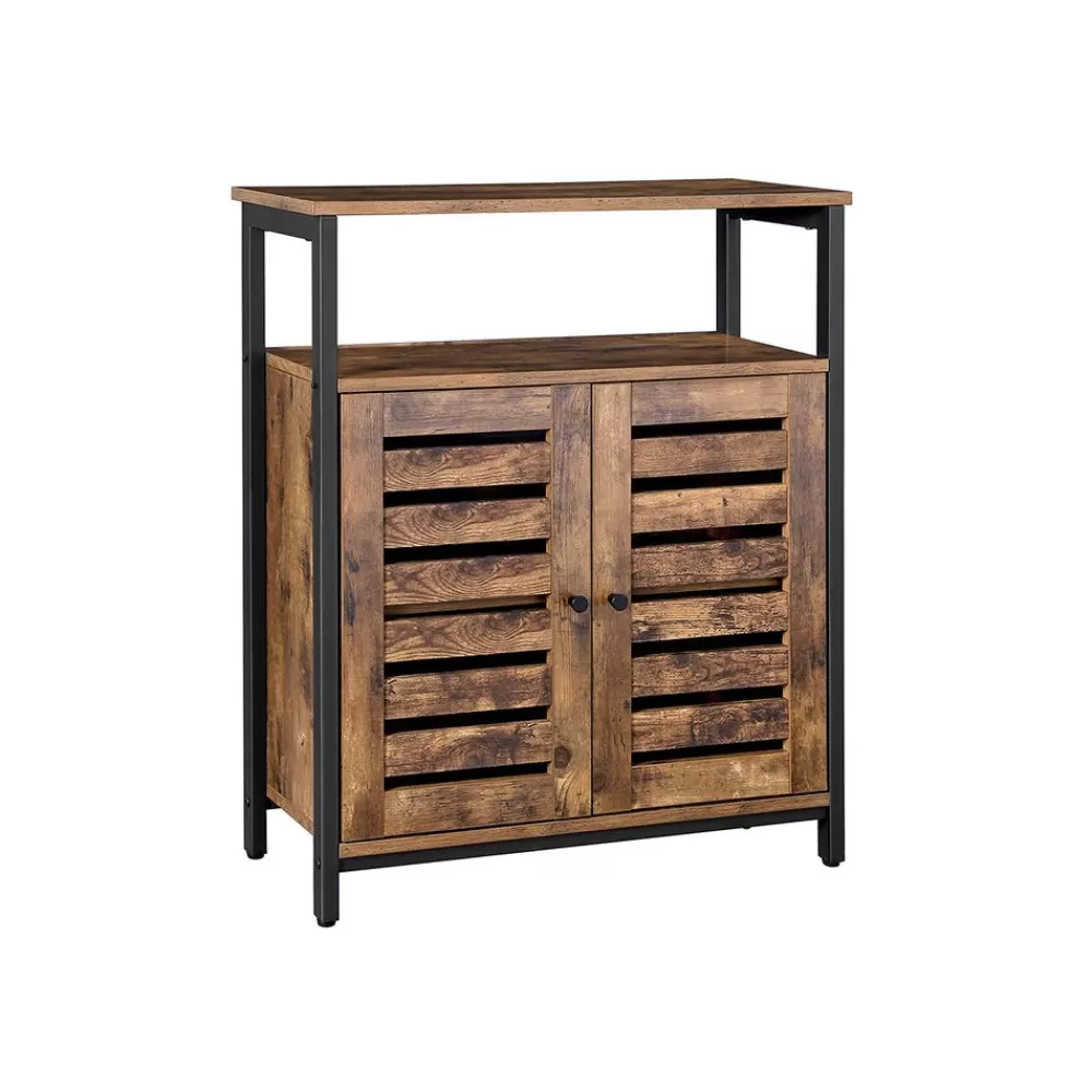 Shop SONGMICS Sideboard mit Lamellentüren Industriestil