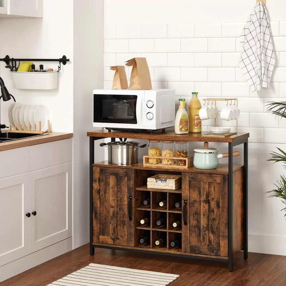Fashion SONGMICS Sideboard Vintagebraun-Schwarz