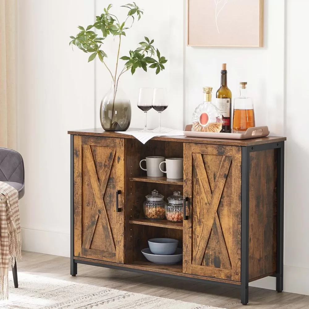 Cheap SONGMICS Sideboard vintagebraun-schwarz