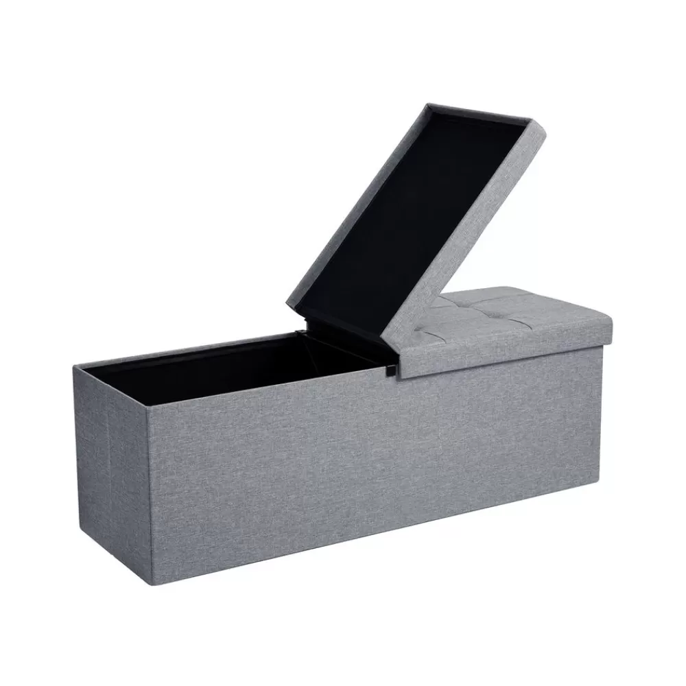 Discount SONGMICS Sitzbank mit Klappdeckel 110 cm Hellgrau