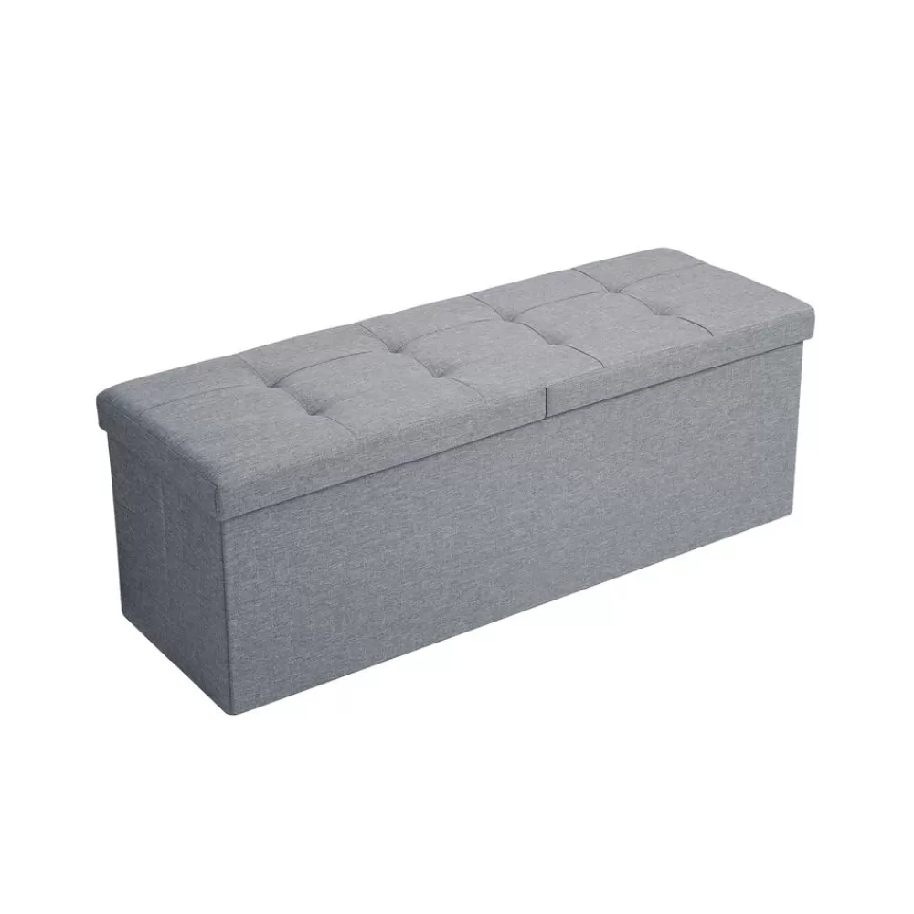 Discount SONGMICS Sitzbank mit Klappdeckel 110 cm Hellgrau