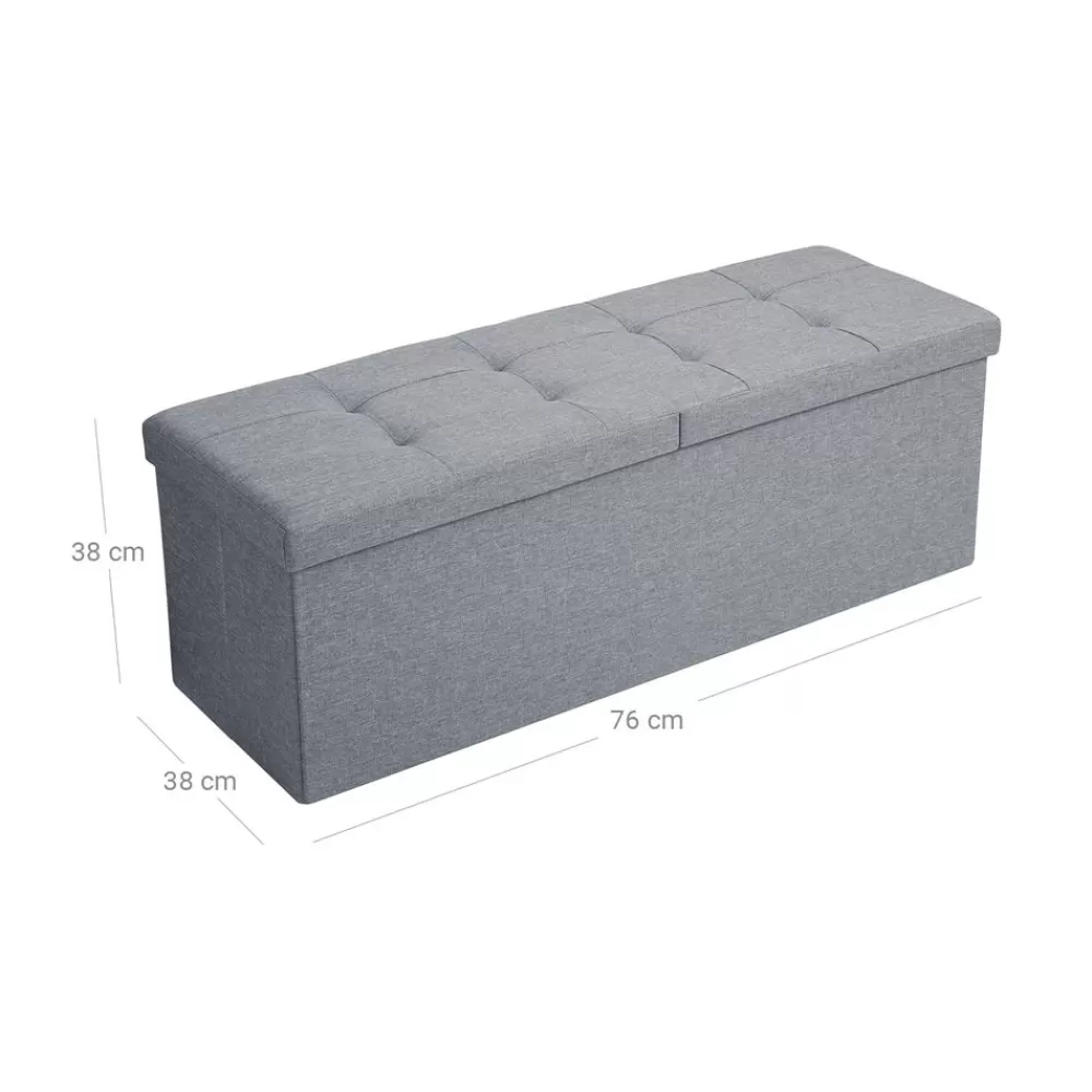 sitzbank_mit_klappdeckel__cm_hellgrau_6.webp Discount SONGMICS Sitzbank mit Klappdeckel 110 cm Hellgrau