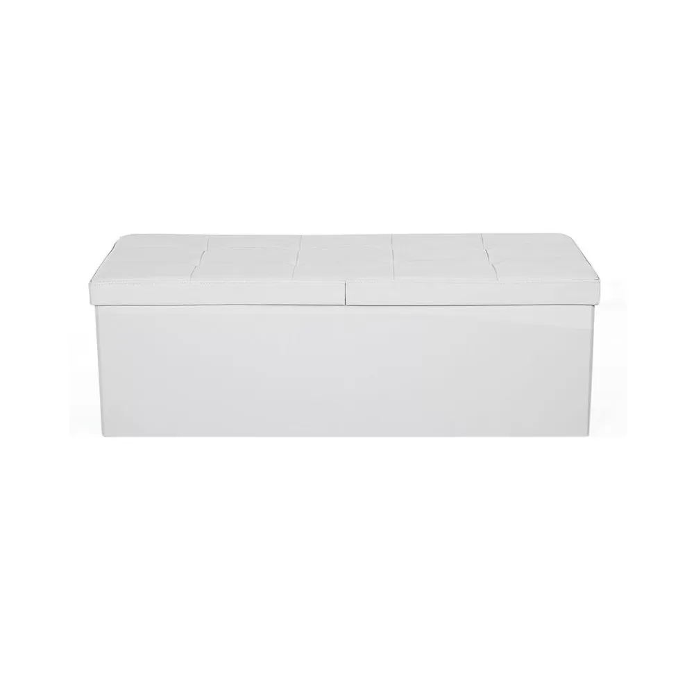 Clearance SONGMICS Sitzbank mit Klappdeckel 110 cm Weiß