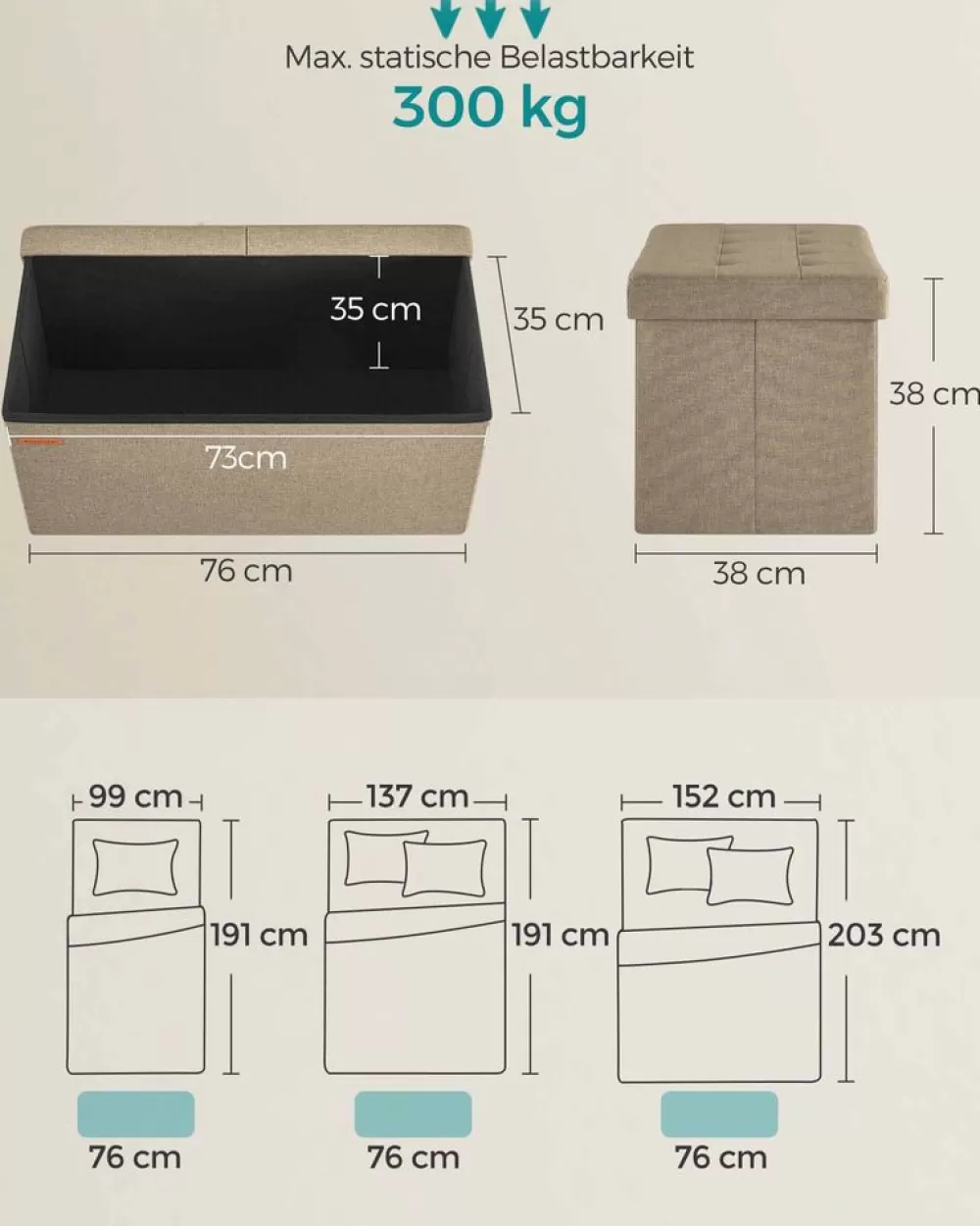 sitzbank_mit_stauraum__x__x__cm_tintenschwarz_10.webp Best Sale SONGMICS Sitzbank mit Stauraum 38 x 76 x 38 cm tintenschwarz