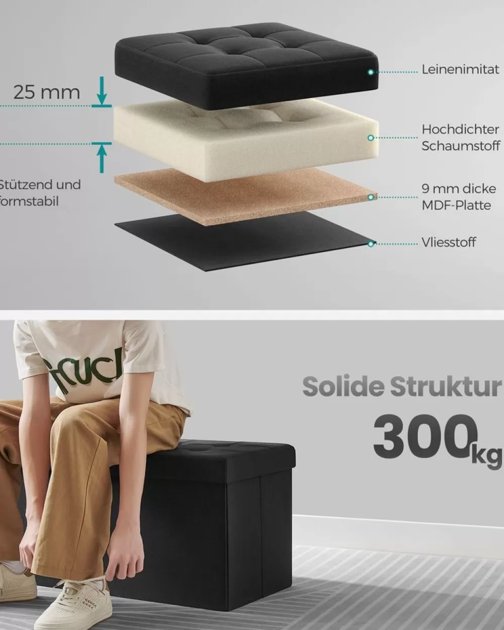 sitzbank_mit_stauraum__x__x__cm_tintenschwarz_2.webp Best Sale SONGMICS Sitzbank mit Stauraum 38 x 76 x 38 cm tintenschwarz