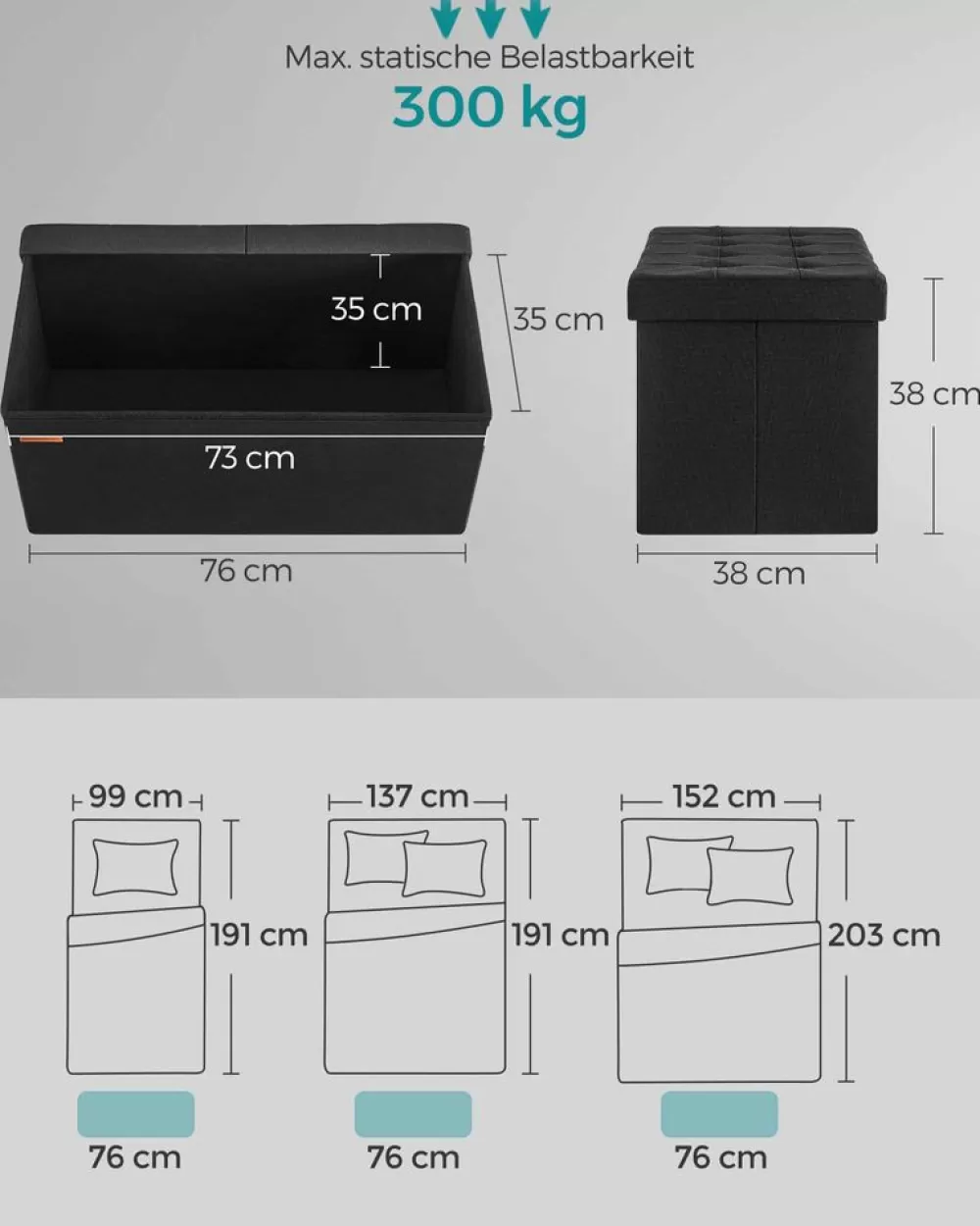 sitzbank_mit_stauraum__x__x__cm_tintenschwarz_4.webp Best Sale SONGMICS Sitzbank mit Stauraum 38 x 76 x 38 cm tintenschwarz