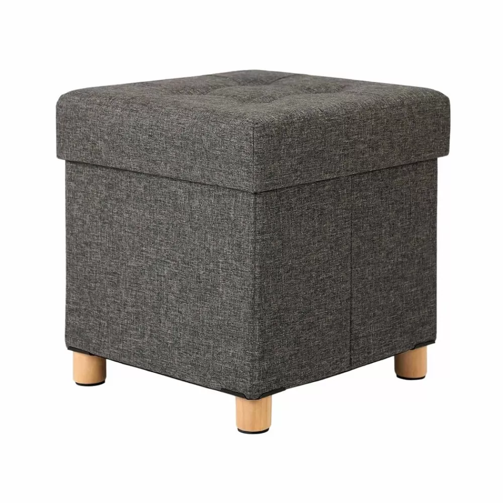 Cheap SONGMICS Sitzhocker mit Holzfüßen Dunkelgrau