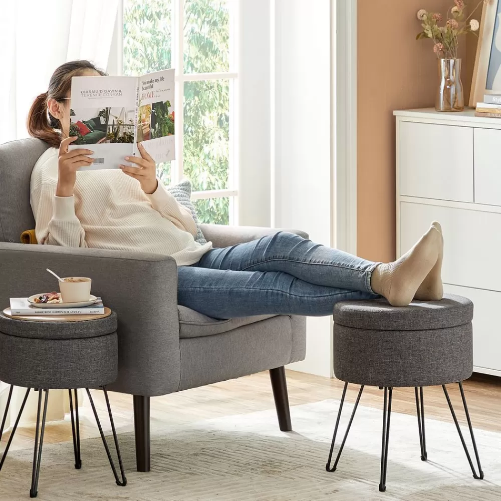 Cheap SONGMICS Sitzhocker mit Stauraum Dunkelgrau
