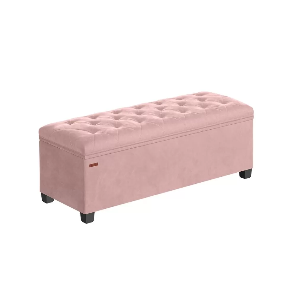 Store SONGMICS Sitzhocker mit Stauraum 40 x 110 x 40 cm pastellrosa
