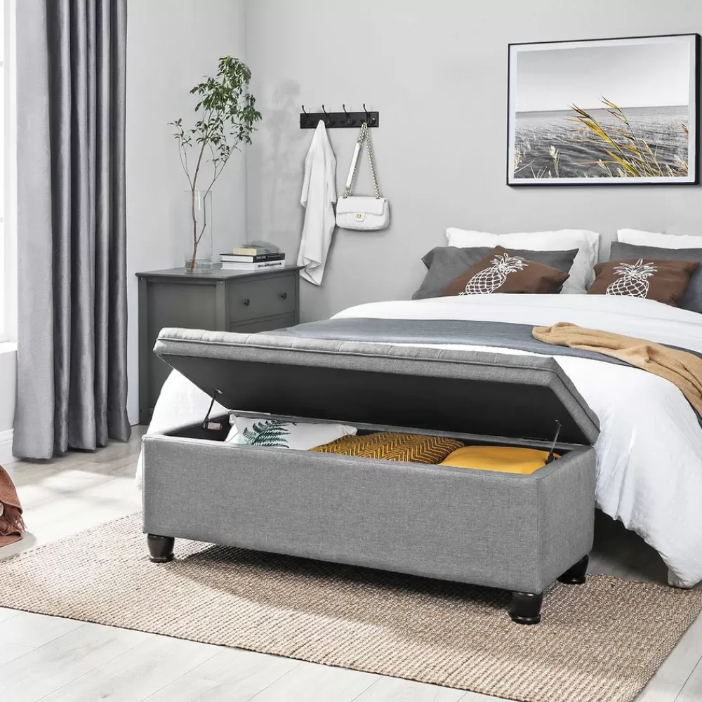 Cheap SONGMICS Sitzhocker mit Stauraum hellgrau
