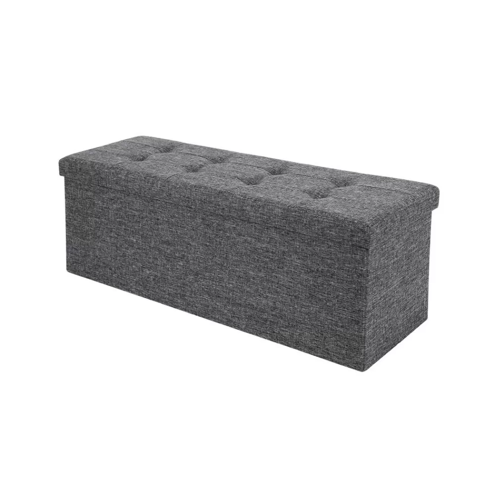 Best Sale SONGMICS Sitztruhe 110 cm Dunkelgrau meliert