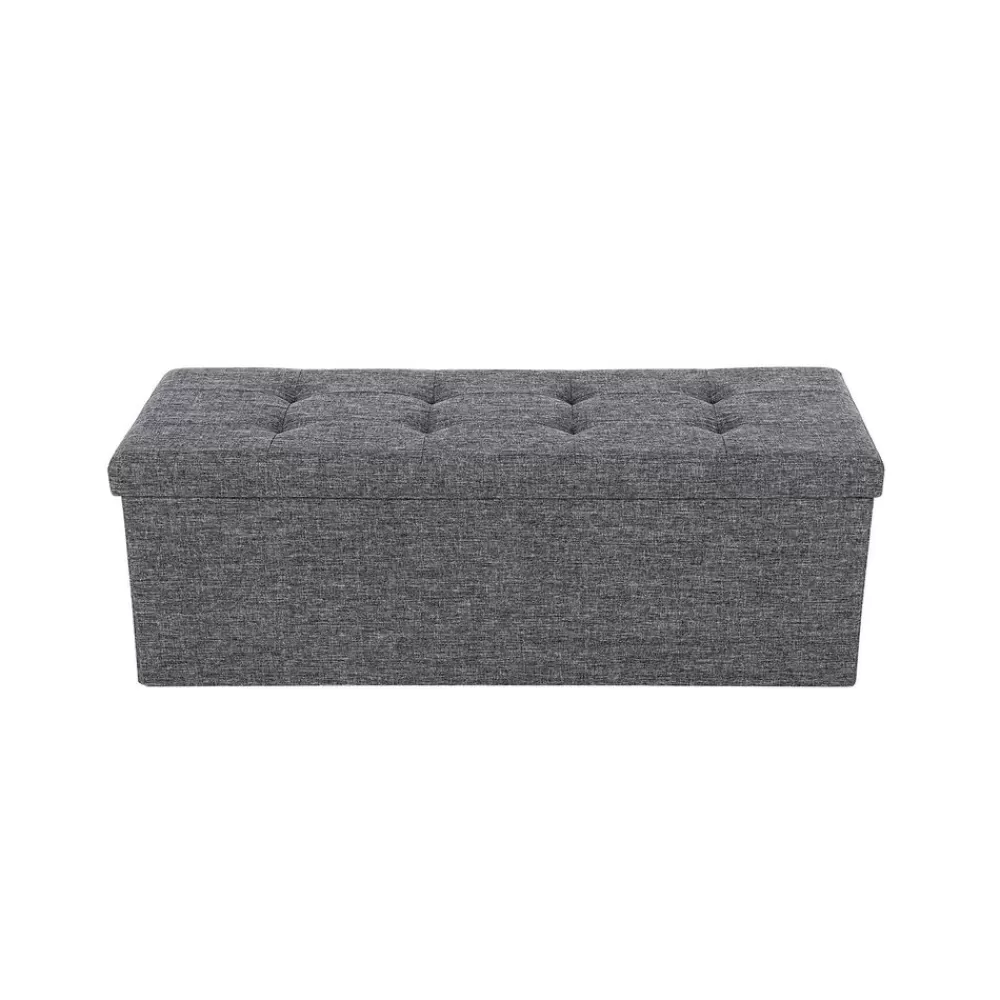 Best Sale SONGMICS Sitztruhe 110 cm Dunkelgrau meliert