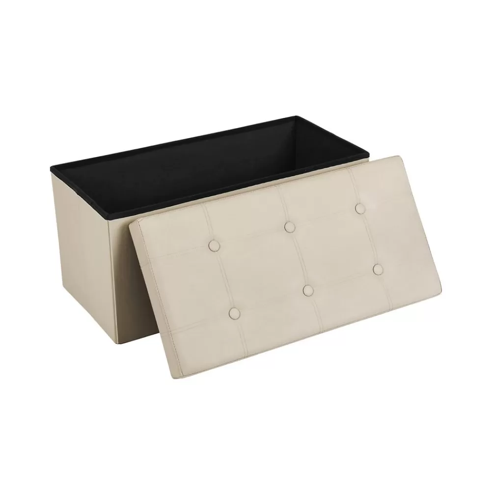 Store SONGMICS Sitztruhe 76 cm Kunstleder Beige