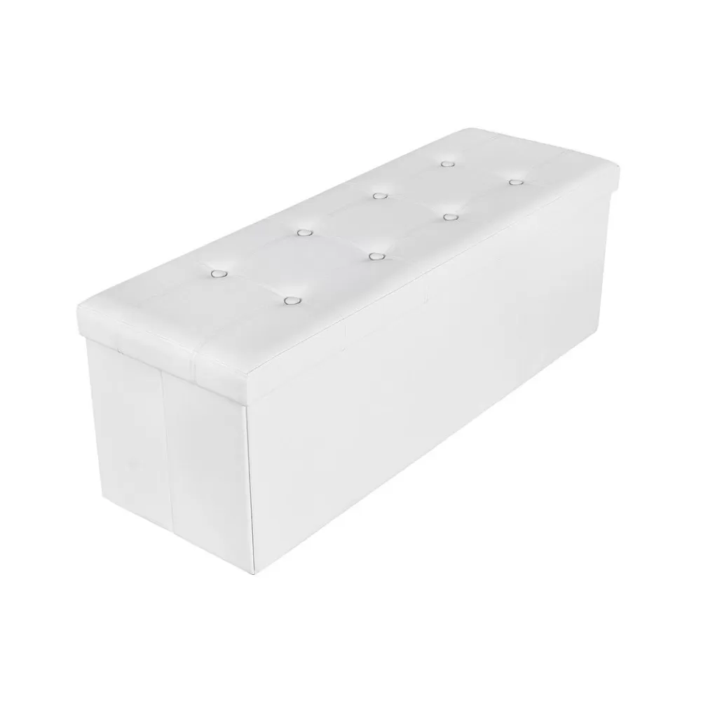 Cheap SONGMICS Sitztruhe 110 cm Kunstleder Weiß