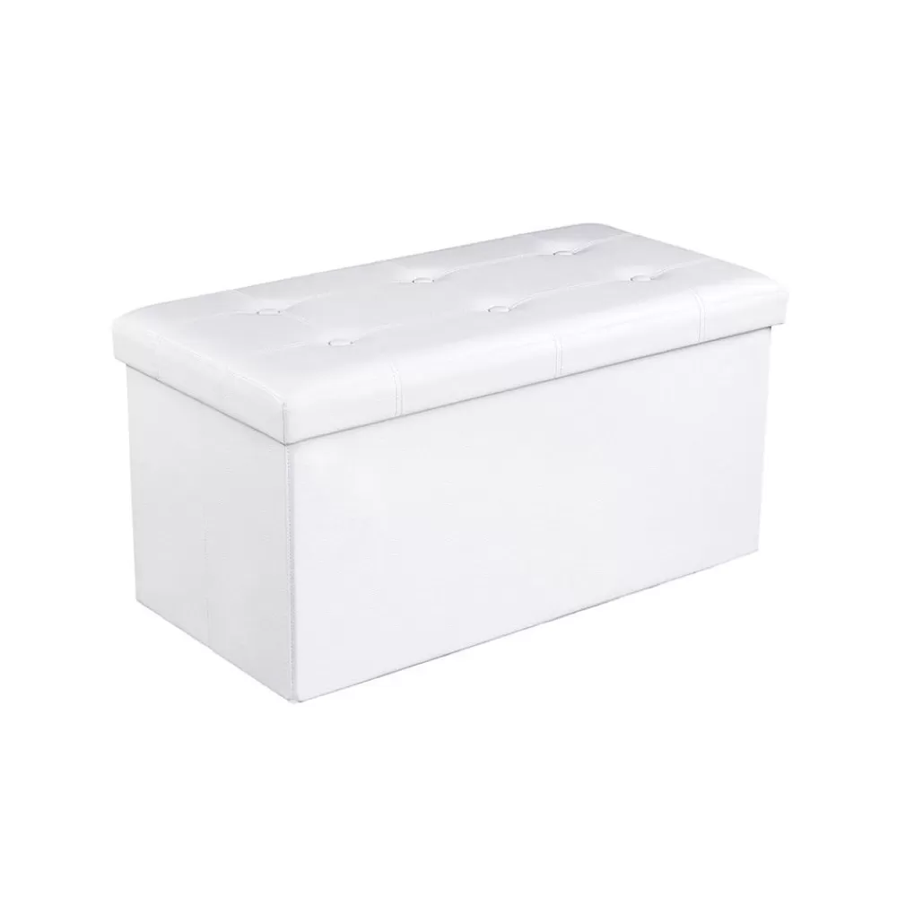 Cheap SONGMICS Sitztruhe 76 cm Kunstleder Weiß