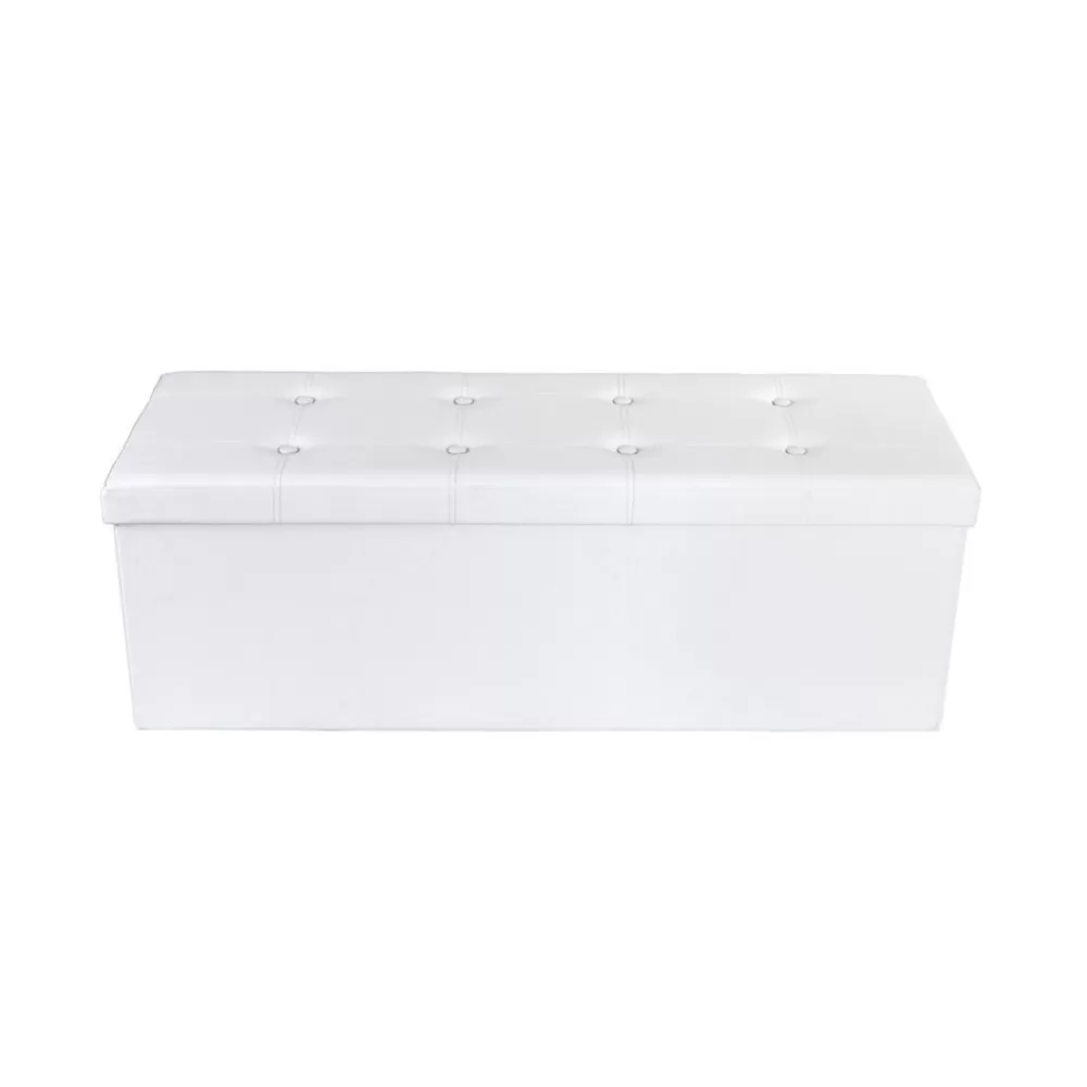 Cheap SONGMICS Sitztruhe 110 cm Kunstleder Weiß