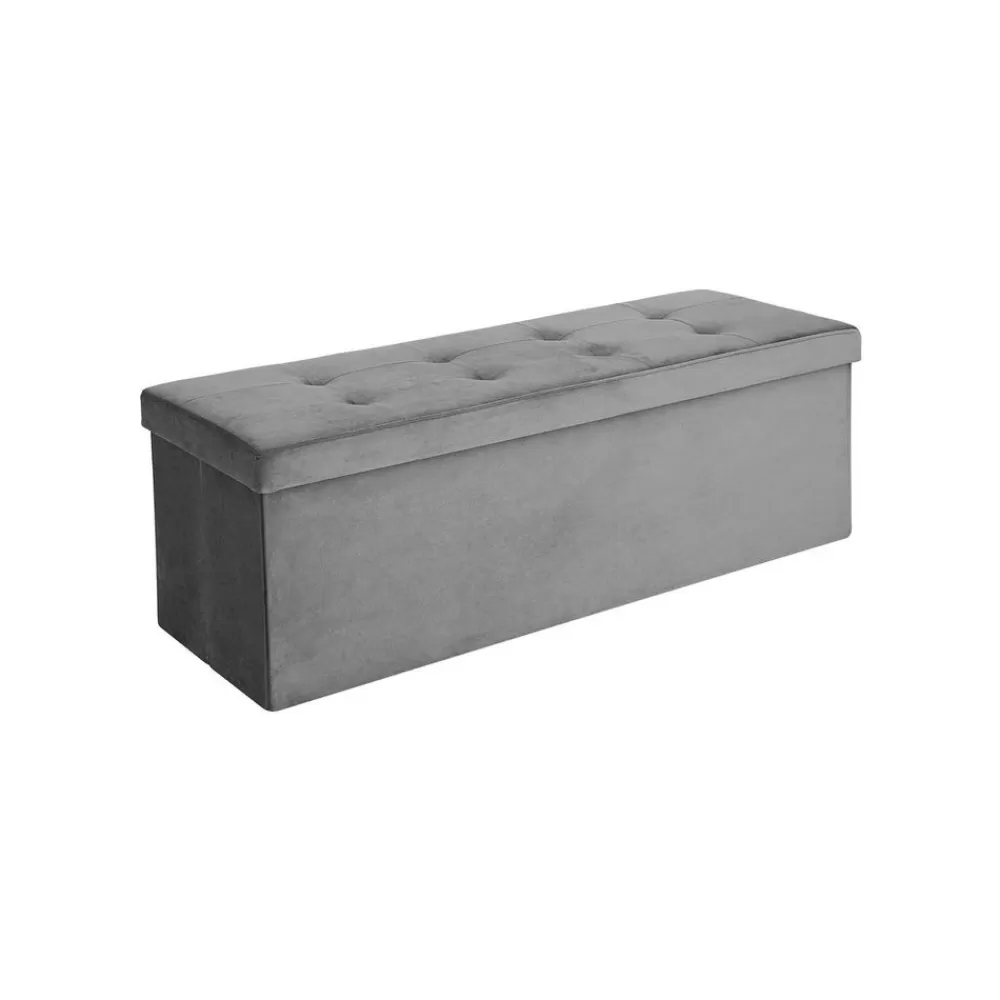 Discount SONGMICS Sitztruhe 120 L Samt Grau