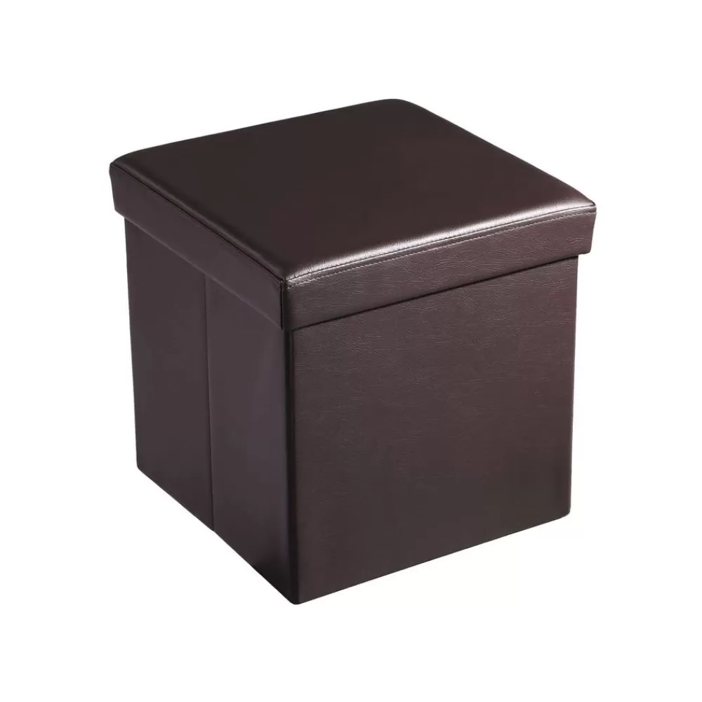 Discount SONGMICS Sitzwürfel Kunstleder Dunkelbraun